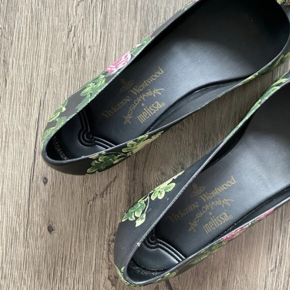 Vivienne Westwood Anglomania Melissa Floral Flats Orb Shoes - Picture 16 of 16
